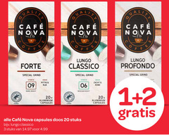 cafe nova koffiecups 1 2 3 20 coffee mcafee forte grind sterkte pittig ruk dark roast 20x aluminium capsules lungo classico 06 medium zacht rond doos stuks profondo 