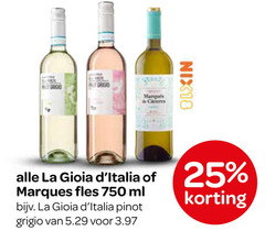  la gioia witte wijn rose 25 750 marques fles ml pinot grigio 