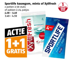  1 2 sportlife kauwgom mints xylifresh potten stuks pakken 4 fresh mentholmint pack spaar zegel smashmint 
