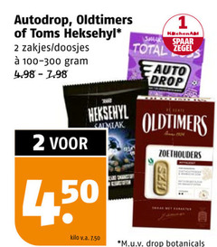  1 2 autodrop oldtimers toms heksehyl zakjes doosjes 100-300 4 50 art kitchenaid spaar total zegel drop kilo v.a. m.u.v botanicals 