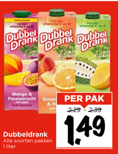  dubbeldrank fruitdrank 1 vitamine rijk dubbel drank mango passievrucht fruit pak mat soorten pakken liter 