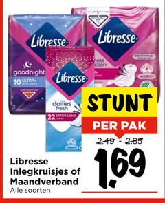  10 libresse goodnight ultra dailies fresh inlegkruisjes maandverband soorten ness pak 
