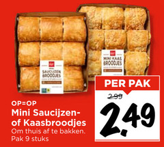  9 broodjes mini saucijzen kaasbroodjes thuis bakken pak stuks kaas 