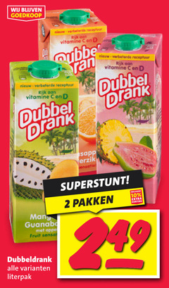 dubbeldrank fruitdrank 2 10 rijk vitamine dubbel receptuur drank pakken fruit sensatie 