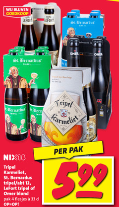  grimbergen omer karmeliet lefort speciaalbieren 4 12 33 st. bernardus tripel bern nix18 blond pak 