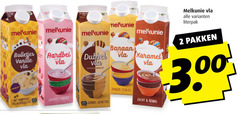  2 melkunie vla pakken bolletjes vanille aardbei dubbel banaan karamel chocolat stukjes choco genieten zacht romig 