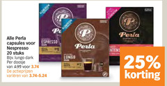  perla koffiecups 20 25 capsules nespresso stuks lungo dark doosje espresso varieeren aluminium 