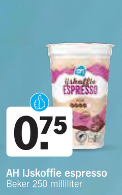  albert heijn huismerk ijskoffie 250 espresso beker milliliter 