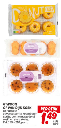  cakes gwoon dijk koek roomboter sprits mergpijp rozijnen stercakejes pak stuk 