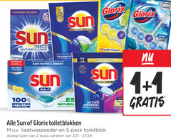  1 2 5 6 100 new hygienisch schoon sun optimum machine cleaner improved formula protects your brilliant shine all glorix clean fresh ocean lasting hygiene removes tough effective short reinigt zuivert eco save water energy with natural cleaning active oxygen 72h stains bril anti calc glass 99 toiletblokken vaatwaspoeder pack toiletblok stuks varieeren 