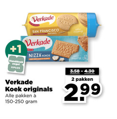  2 1 handdoek zegel verkade san francisco naturel nizza kokos koek originals pakken 