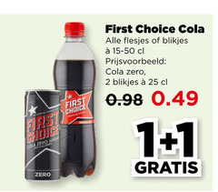  first choice cola 1 2 25 zero calories regular blikjes 