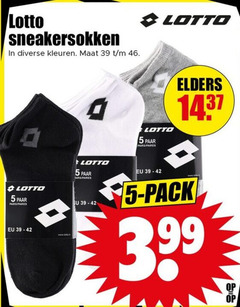 5 46 lotto sneakersokken kleuren maat paar pairs elders pack 3.99 