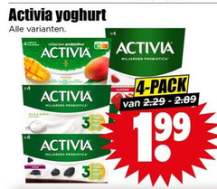  4 activia yoghurt miljarden probiotica x4 mild romig pack 