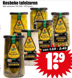  330 1948 kesbeke tafelzuren pot familie fine tafel zoet zuur fijne score amsterdamse augurken blokjes zilveruien 