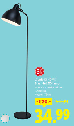  3 jaar jahre livarno home staande led lamp metaal kantelbare lampenkap hoogte cm 