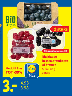  frambozen blauwe bessen bramen 2 bio organic blue stuks combinaties schaal 