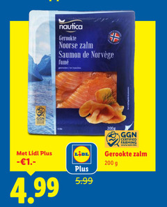  gerookte zalmfilet 200 nautica noorse zalm saumon gesneden tranches certified farming 5.99 
