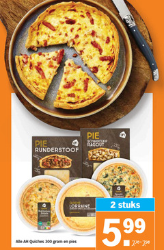  2 300 pie runderstoof scharrelkip ragout quiche lorraine stuks quiches 5.99 