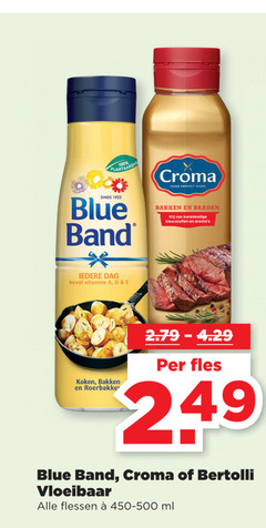  100 blue band croma vlees bakken braden vrij kunstmatige kleurstoffen dag vitamine koken roerbakker fles bertolli vloeibaar flessen ml 