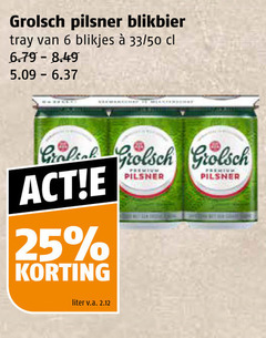  grolsch blikjes bier 6 25 pilsner blikbier tray 33 50 liter v.a. 