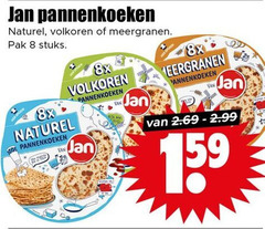  jan pannenkoeken 8 naturel volkoren meergranen pak stuks 8x 15 