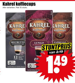  kahrel koffiecups 10 12 pak stuks kop koffie ristretto nutri score aluminium cups sterkte kruidig gebruiken nespresso lungo espresso 