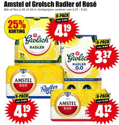  amstel grolsch radler bier 6 19 20 25 30 33 1870 rosee blik fles varieeren 6x vakmanschap citroen frisse pack 0.0 