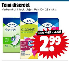  maandverband inlegkruisjes 10 28 8800 tena discreet verband pak stuks new mini pads limited edition ultra liners 