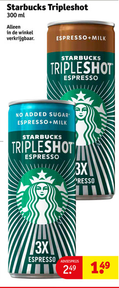  starbucks ijskoffie 300 ml espresso milk added sugar 3x presso 