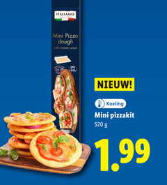  mini pizza dough with tomato sauce koeling pizzakit 