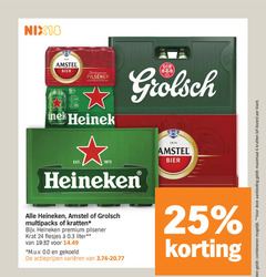  grolsch heineken 0.0 amstel krat bier 6 24 25 1870 nix18 cards multipacks kratten premium pilsener liter gekoeld varieeren orig pack gb bieren combineren aanbieding maximaal dozen 