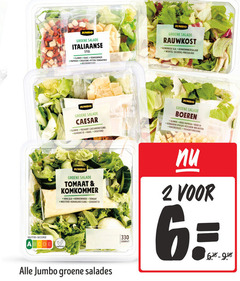  2 330 jumbo groene salade italiaanse stijl slamix kaas komkommer paprika croutons pitten rauwkost gemengde sla komkommersalade wortel selderij preisalade nutri score caesar yoghurt caesardressing gekookt ei boeren rode ui gebakken spekjes rozijnen walnoten kaasblokjes yoghurtdressing tomaat krulsla mosterd honingdressing salades ge 