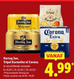  hertog jan corona karmeliet speciaalbieren blikjes bier 1 6 12 weizener val tripel natuurzuiver 25 33 l varieeren since la cerveza 