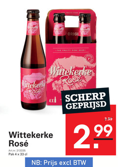  wittekerke speciaalbieren 4 33 fruity pink originele beer rose original scherp geprijsd rosee pak 3.99 2 99 