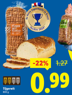  supermarkt brood tijger wit lang korn tijgerwit 