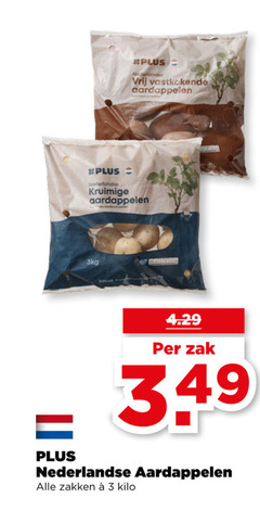  3 nederlandse vrij vastkokende aardappelen kruimige 1.3kg zak zakken kilo 
