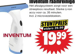  2 35 inventum raamreiniger afzuigsysteem streeploos resultaat ion accu ca. minuten microvezeldoeken elders 