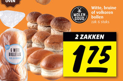  2 6 oven witte bolletjes vers molen goud bruine volkoren bollen zak stuks zakken 