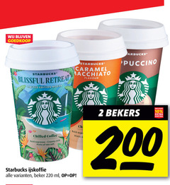  starbucks ijskoffie 2 10 200 retreat limited edition mocha caramel macchiato flavour cappuccino chilled coffee bold espresso creamy milk hints sea salt bekers beker ml 