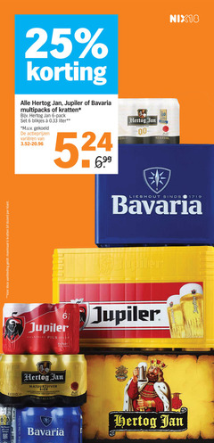  bavaria jupiler hertog jan blikjes bier krat 1 5 6 24 25 33 pils europa ge aanbieding maximaal kratten dozen pack belgische belge 2 natuurzuiver gebouwen granen nix18 multipacks liter m.u.v gekoeld varieeren alcoholvrij 00 0.0 lieshout 