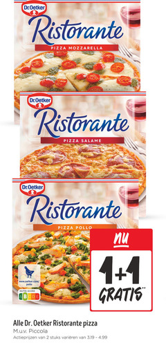  1 2 dr.oetker ristorante pizza mozzarella salame pollo nutri score dr. oetker piccola stuks varieeren 