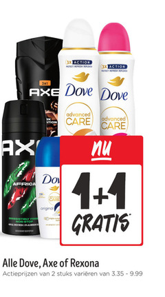  1 2 3x action protect refresh axe dove africa fresh stop all aluminium deodorant bodyspray 72h care original triple moist and advanced rexona stuks varieeren 