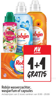  robijn wasmiddel wasverzachter 1 2 3 4 15 geur intense effectief korte koude classics dok wasprogramma tropical senses kleuren morgenfris zacht class bergamot verzachter rob langdurig capsules stuks varieeren 