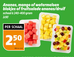  250 ananas mango watermeloen blokjes fruitsalade druif schaal kilo v.a. 