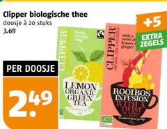  clipper thee 20 biologische doosje stuks natural fair with twist lemon ginger 5 zegels organic green tea rooibos infusion 