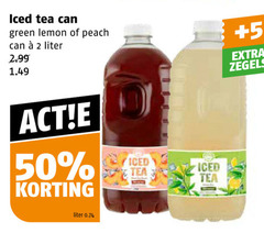  ice tea 2 50 iced green lemon peach liter 5 zegels 