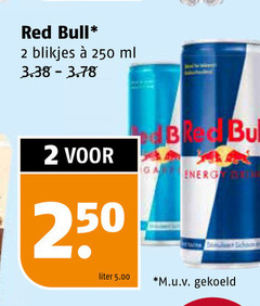  red bull energiedrank 2 250 blikjes ml 50 energy liter m.u.v gekoeld 