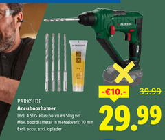  4 10 50 parkside accuboorhamer sds boren vet boordiameter metselwerk mm accu oplader 