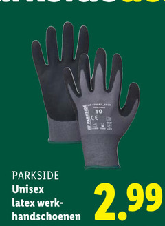  10 parkside unisex latex werk handschoenen 